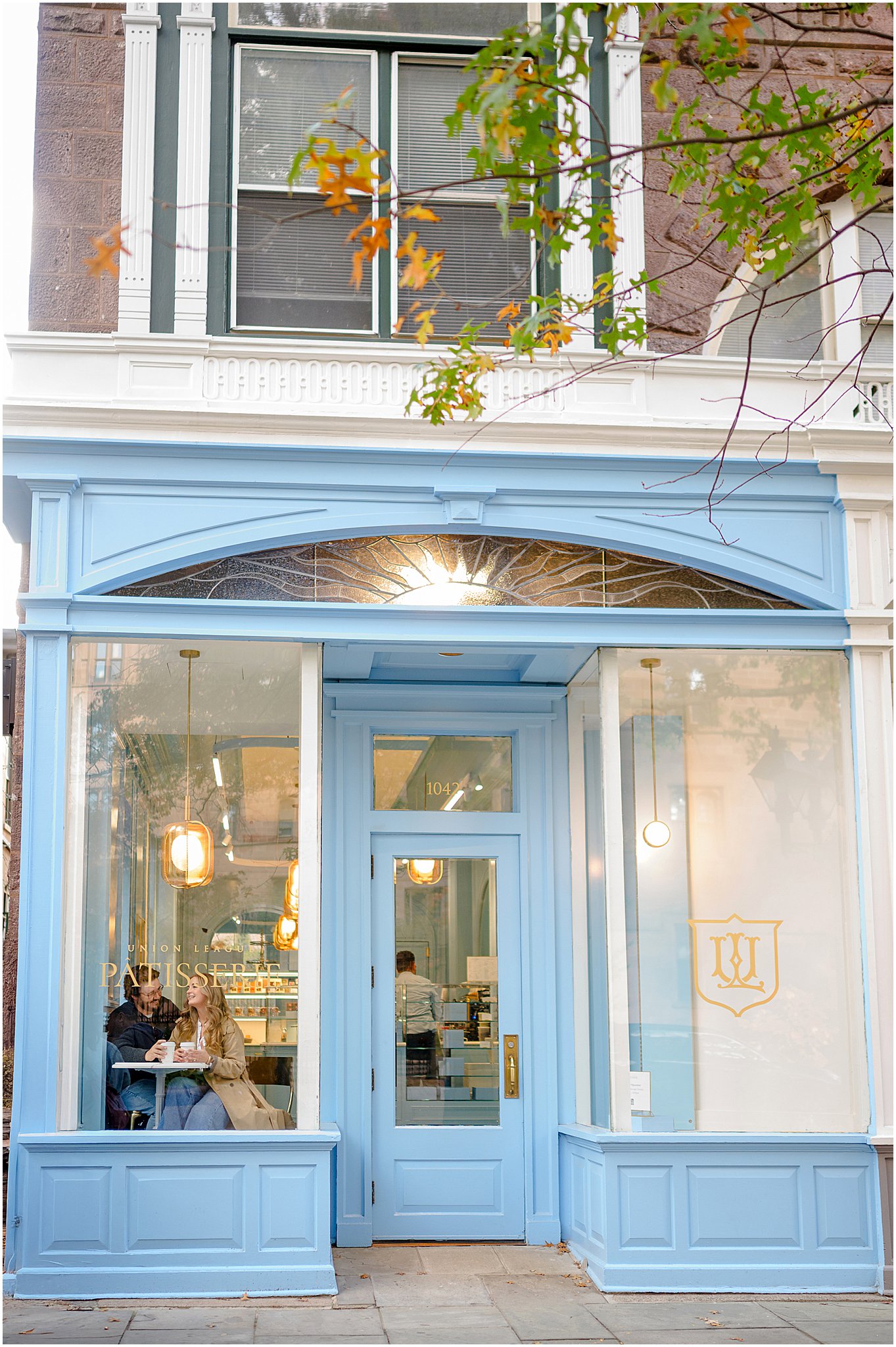 engaged couple enjoying coffee in New Haven